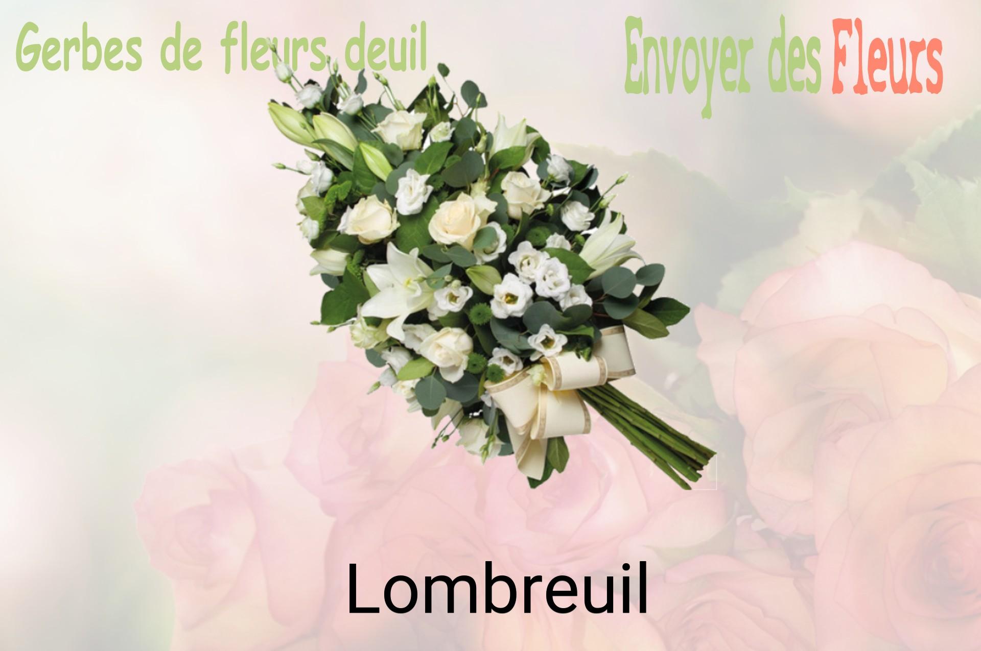Gerbe de fleurs de deuil livrée à Lombreuil